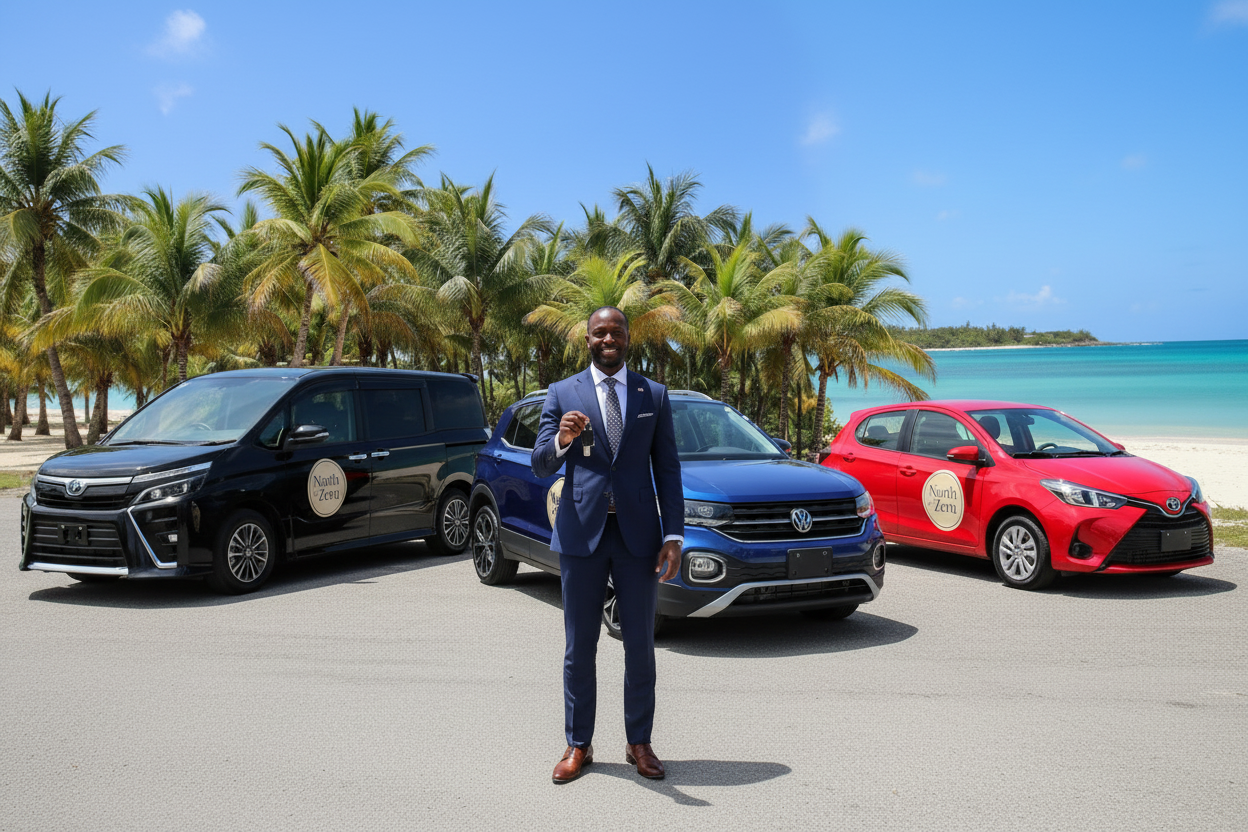 North of Zeru - Toyota Voxy, VW SUV, Red Sedan